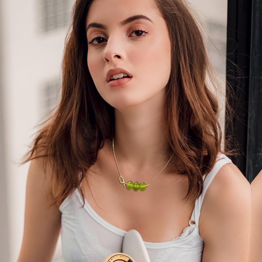 Green Olive Martini Pendant Necklace for Women | Olive Martini Cocktail Necklace for Women | Martini Jewelry Gift for Women