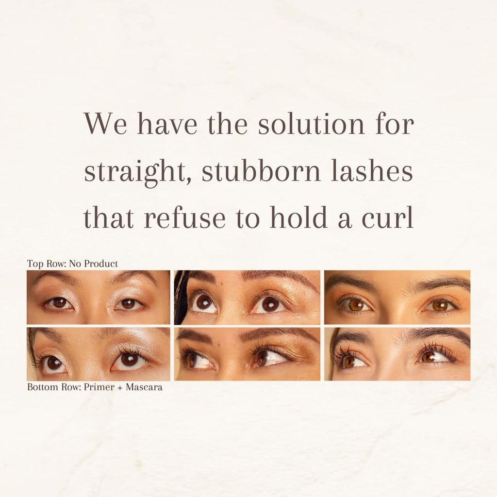 Gold & Olive Set the Curve Eyelash Primer for Straight Lashes – Curl-Locking Mascara Base, Double-Sided Precision Wand, Nourishing & Conditioning with Silk Protein, Cruelty-Free, Made in USA