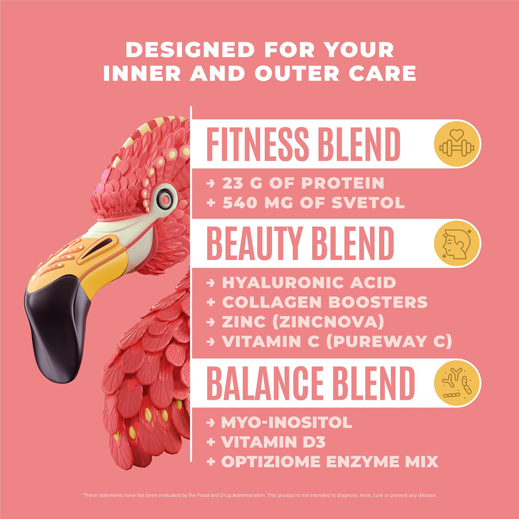 Fitmingo Vegan Protein Powder with Inositol, Collagen Boosters, Hyaluronic Acid and Vitamins | Low Carb, Dairy Free, Low Calorie | 23g Plant Based Blueberry Protein Powder with Myo-Inositol