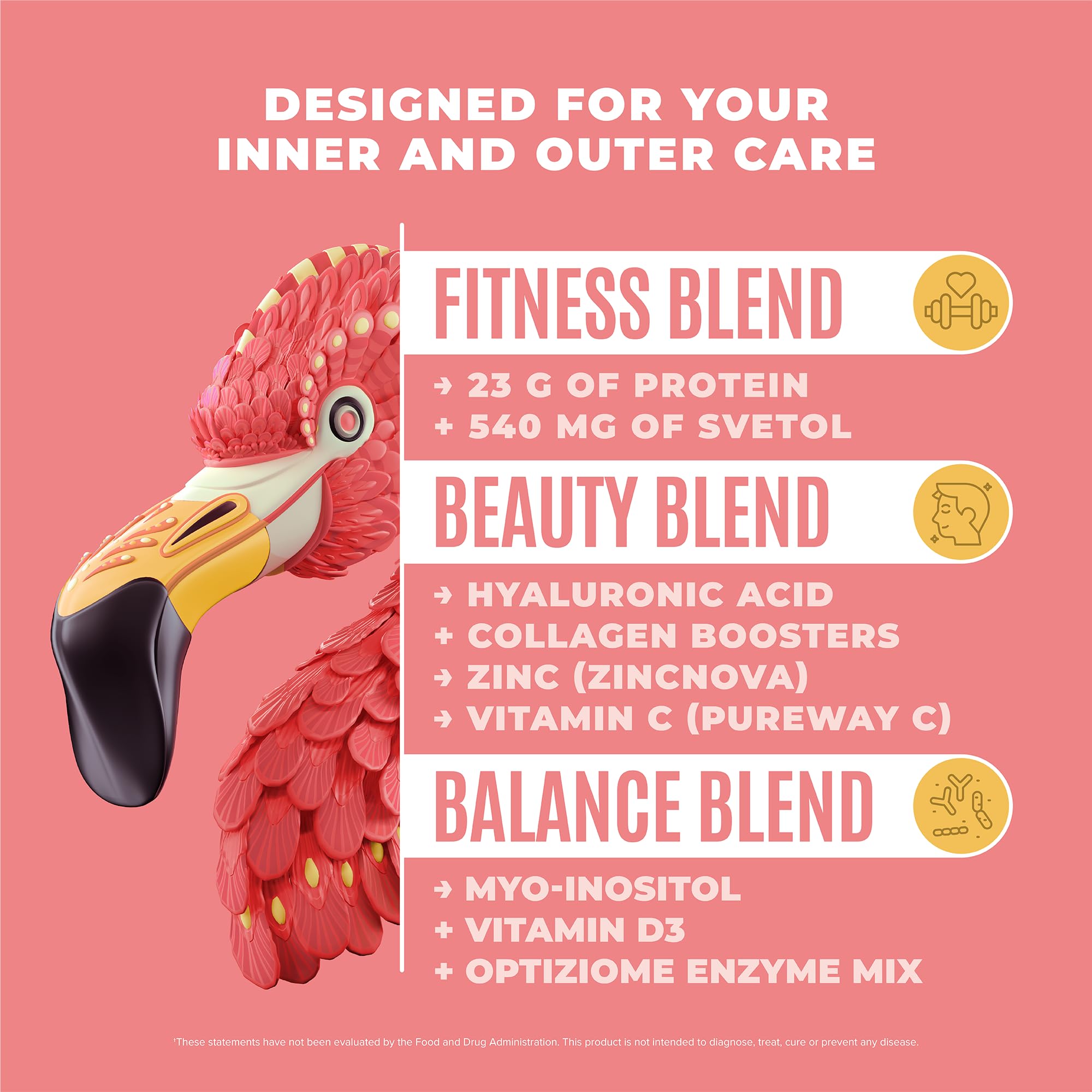 Fitmingo Vegan Protein Powder with Inositol, Collagen Boosters, Hyaluronic Acid and Vitamins | Low Carb, Dairy Free, Low Calorie | 23g Plant Based Blueberry Protein Powder with Myo-Inositol