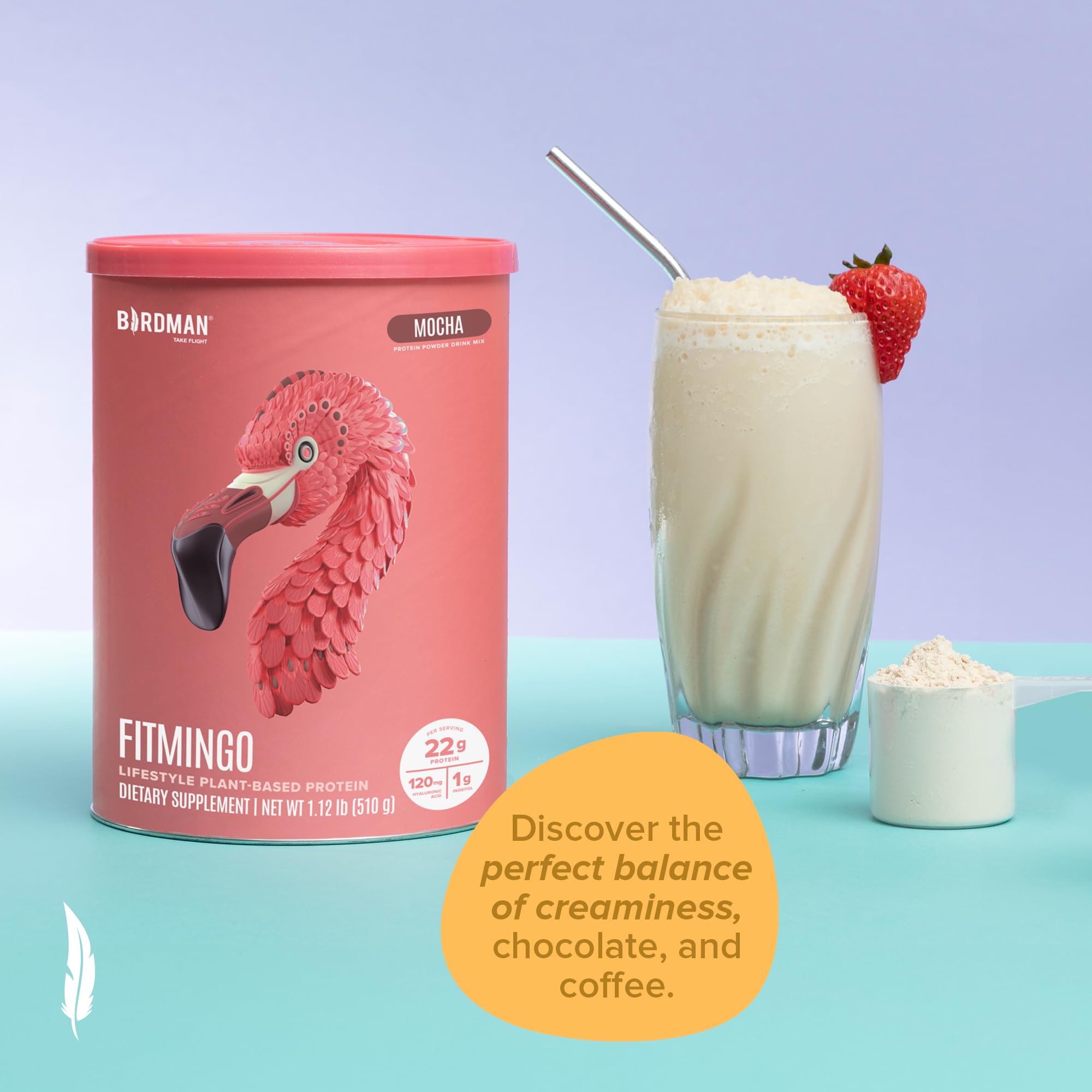 Fitmingo Vegan Protein Powder with Inositol, Collagen Boosters, Hyaluronic Acid and Vitamins | Low Carb, Dairy Free, Low Calorie | 23g Plant Based Blueberry Protein Powder with Myo-Inositol