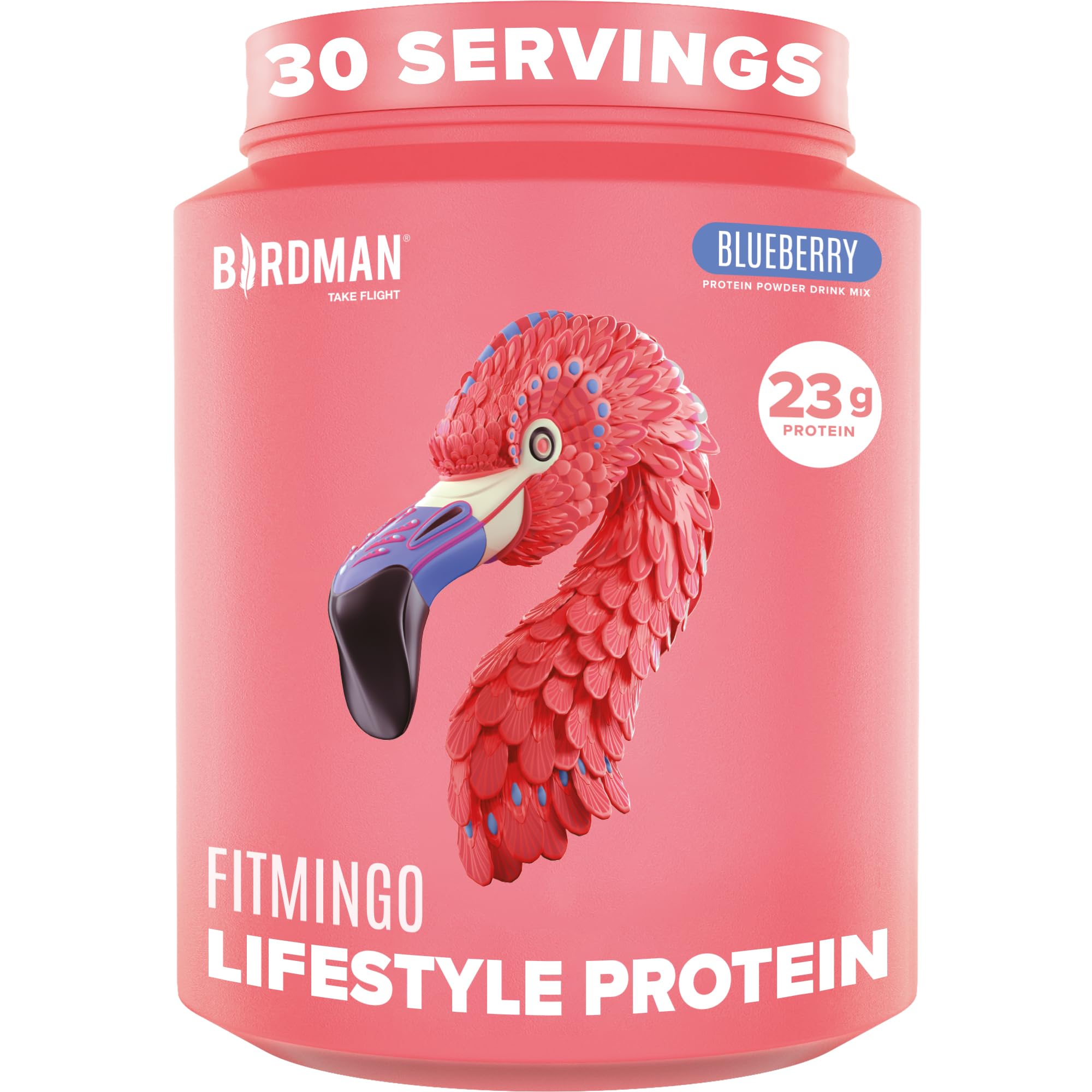 Fitmingo Vegan Protein Powder with Inositol, Collagen Boosters, Hyaluronic Acid and Vitamins | Low Carb, Dairy Free, Low Calorie | 23g Plant Based Blueberry Protein Powder with Myo-Inositol