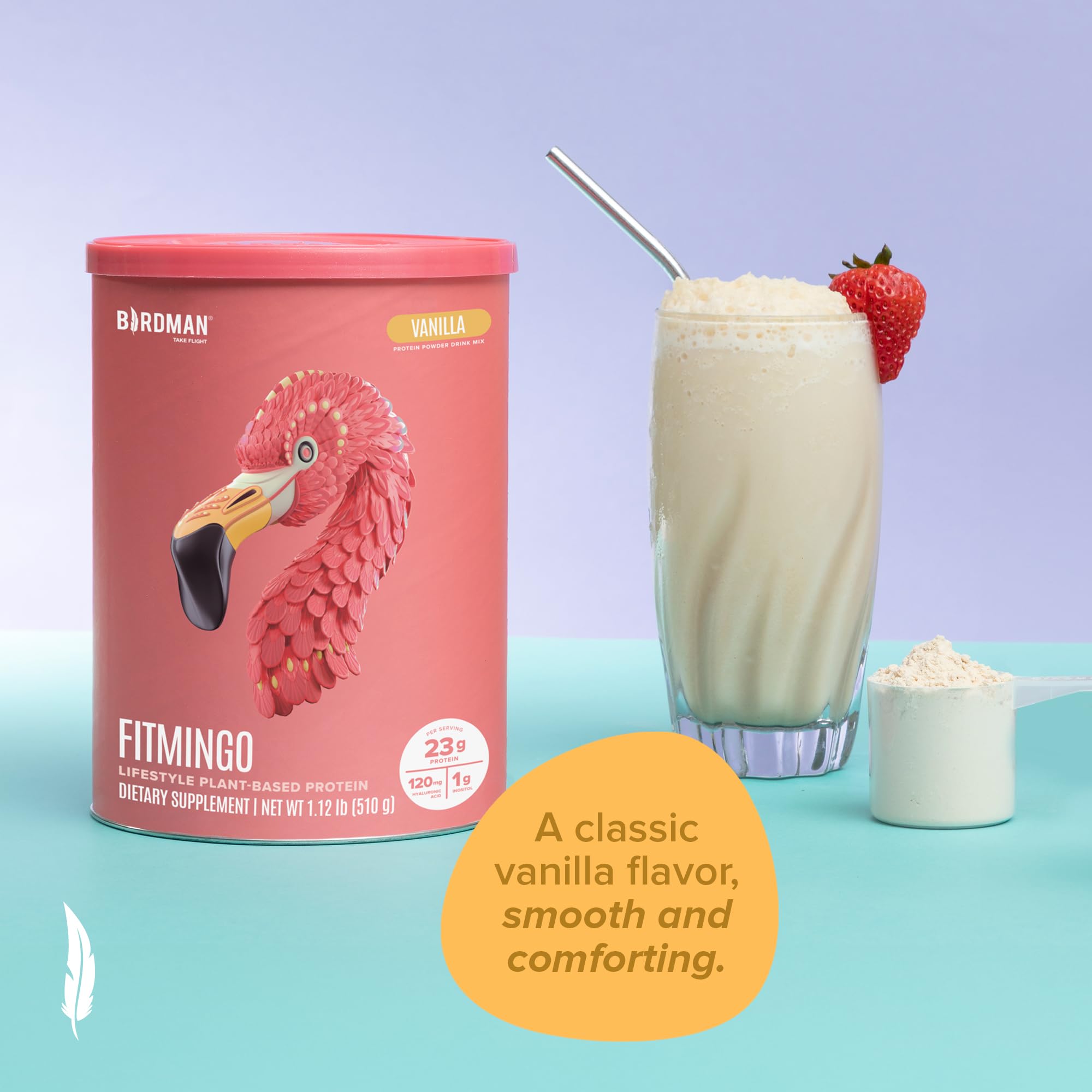 Fitmingo Vegan Protein Powder with Inositol, Collagen Boosters, Hyaluronic Acid and Vitamins | Low Carb, Dairy Free, Low Calorie | 23g Plant Based Blueberry Protein Powder with Myo-Inositol