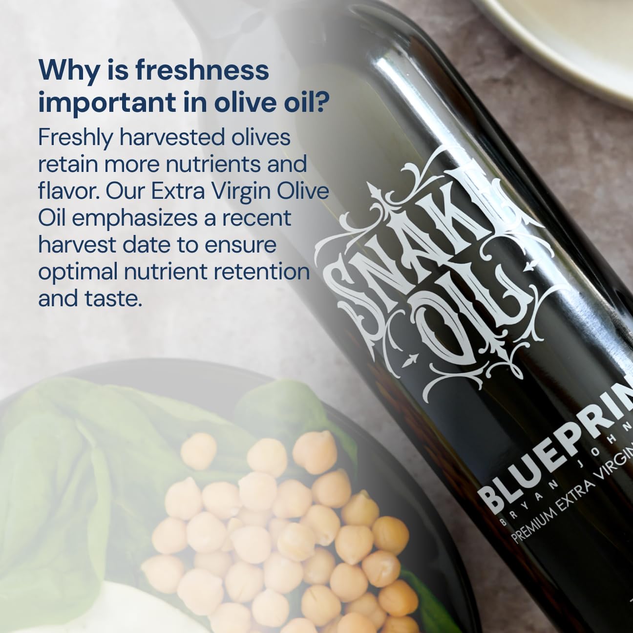 Blueprint by Bryan Johnson Olive Oil – Snake Oil- High Polyphenol Extra Virgin Olive Oil (400+ mg/kg) – Cold Pressed, Early Harvest, First Cold Press EVOO – Keto, Paleo, Non-GMO – 2 Pack - 750ml Glass Bottle