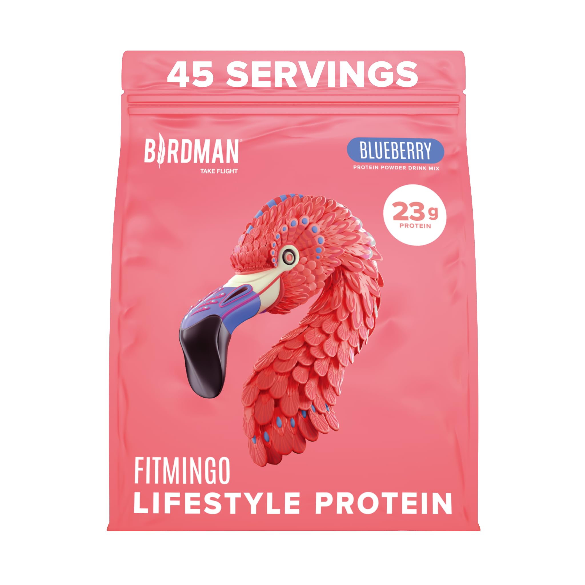 Fitmingo Vegan Protein Powder with Inositol, Collagen Boosters, Hyaluronic Acid and Vitamins | Low Carb, Dairy Free, Low Calorie | 23g Plant Based Blueberry Protein Powder with Myo-Inositol