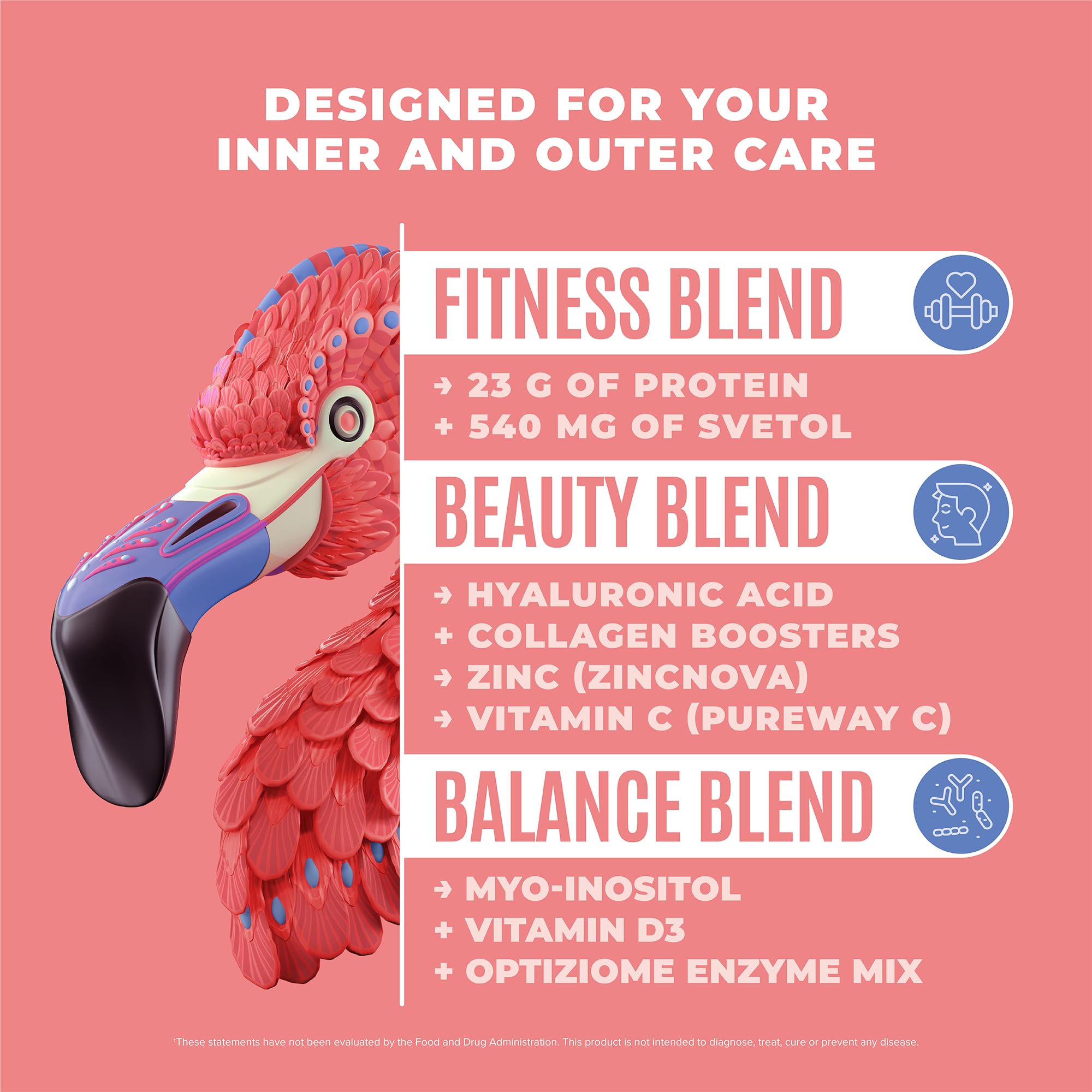 Fitmingo Vegan Protein Powder with Inositol, Collagen Boosters, Hyaluronic Acid and Vitamins | Low Carb, Dairy Free, Low Calorie | 23g Plant Based Blueberry Protein Powder with Myo-Inositol