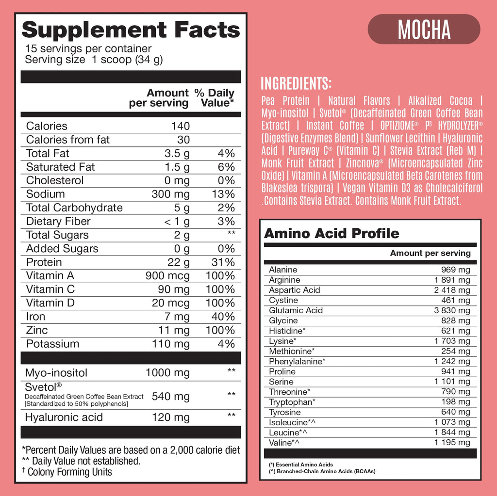 Fitmingo Vegan Protein Powder with Inositol, Collagen Boosters, Hyaluronic Acid and Vitamins | Low Carb, Dairy Free, Low Calorie | 23g Plant Based Blueberry Protein Powder with Myo-Inositol