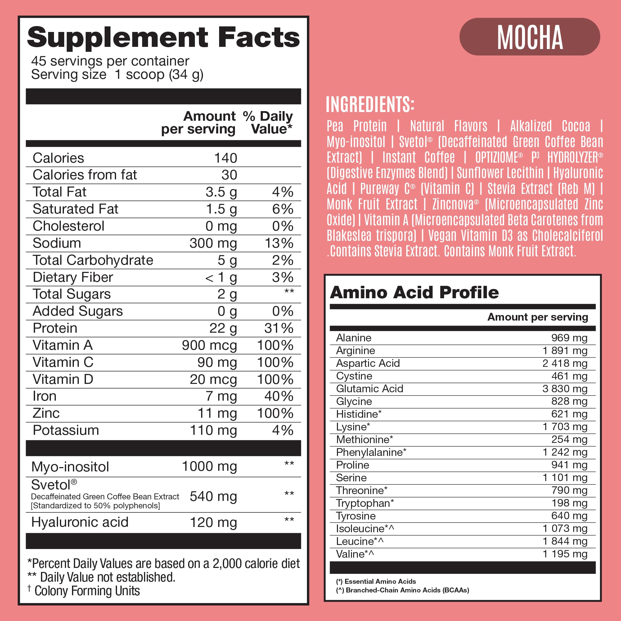 Fitmingo Vegan Protein Powder with Inositol, Collagen Boosters, Hyaluronic Acid and Vitamins | Low Carb, Dairy Free, Low Calorie | 23g Plant Based Blueberry Protein Powder with Myo-Inositol