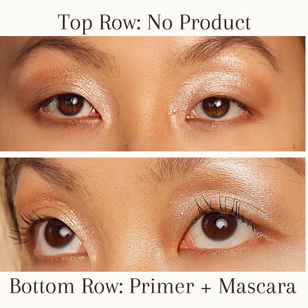 Gold & Olive Set the Curve Eyelash Primer for Straight Lashes – Curl-Locking Mascara Base, Double-Sided Precision Wand, Nourishing & Conditioning with Silk Protein, Cruelty-Free, Made in USA
